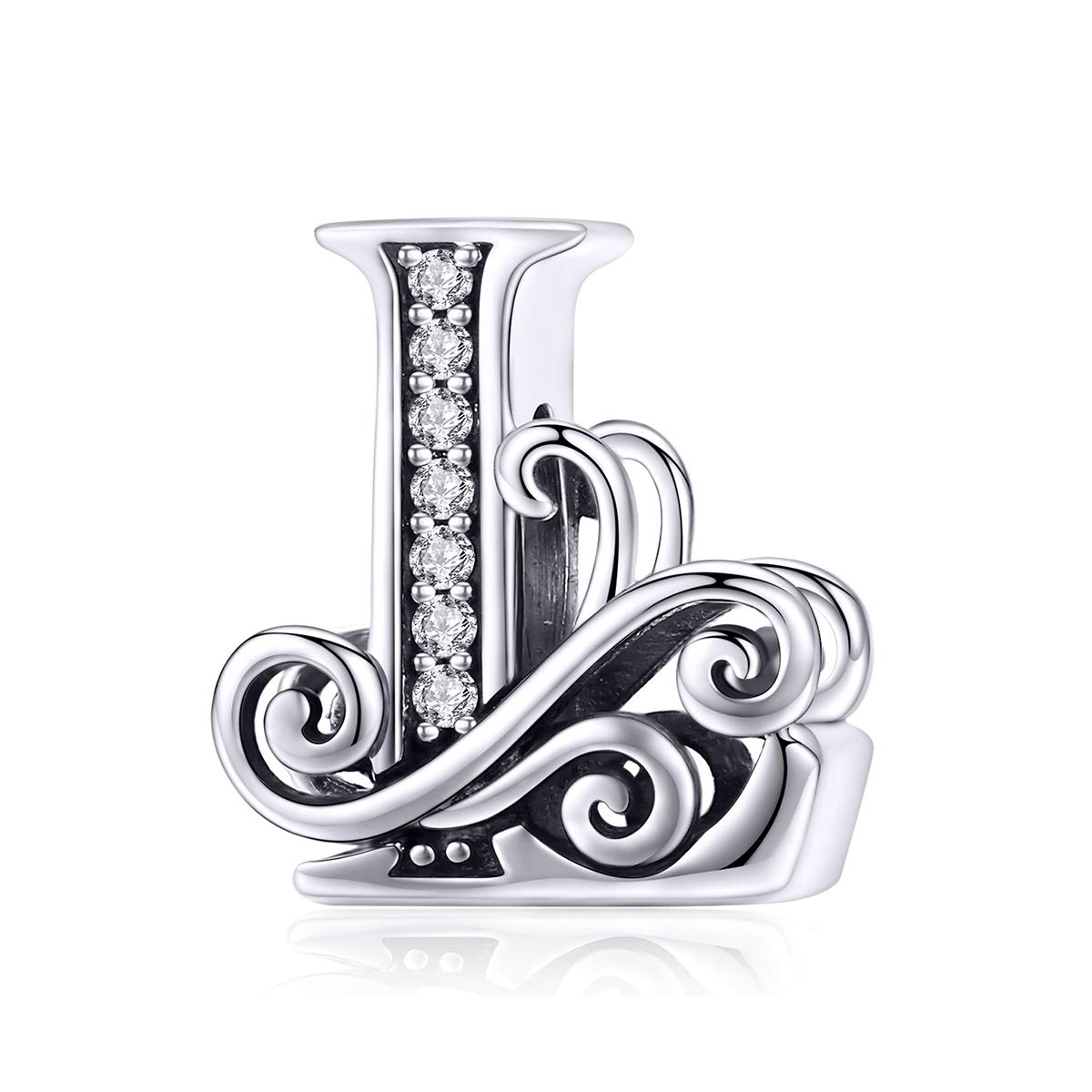 925 Sterling Silver Letter L Charms for Pandora