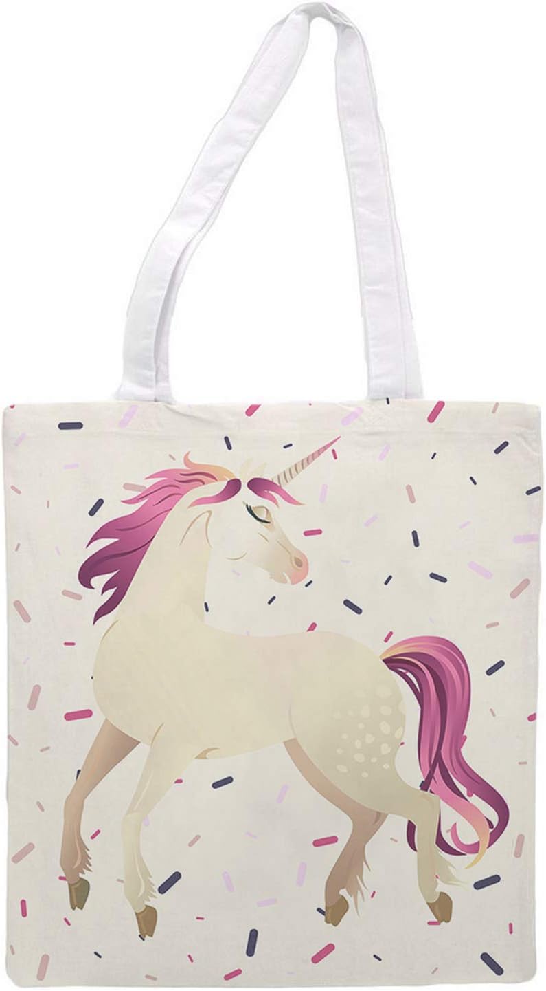 Women's tote bag/White Unicorn horse/ - Sports Gym Lunch Yoga Shopping Travel Bag Washable - 1.47X0.98 Ft