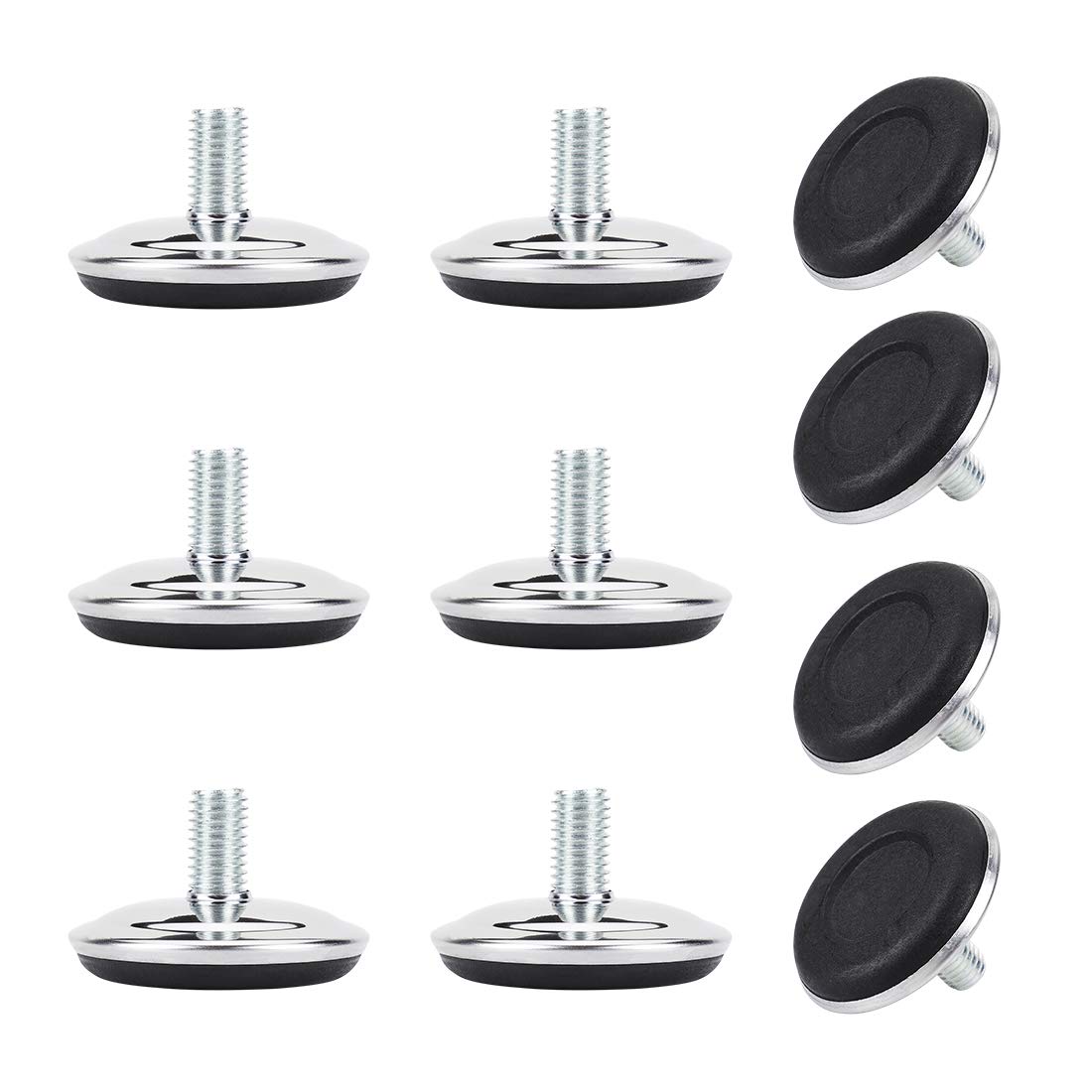 Sourcingmap M10 x 17 x 50mm Leveling Feet Adjustable Leveler Floor Protector for House Furniture Desk Table Chair Leg 10 Pack