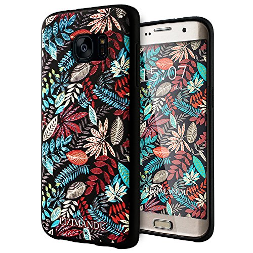 Samsung Galaxy S7 Edge case,Lizimandu TPU Texture Pattern Case for Samsung Galaxy S7 Edge(Maple leaves)