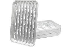 24 Pcs Aluminum Grill Pans 9"X13" Disposable Foil Broiler for Oven Duty Pan Liners Grilling Tray Tin Topper Outdoor Roasting 