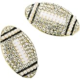 Classic Rhinestone Football Stud Earrings Drop Dangle Earrings Rugby Shiny Crystal Sports for Women Teens Sports Team Fan Game Day Jewelry