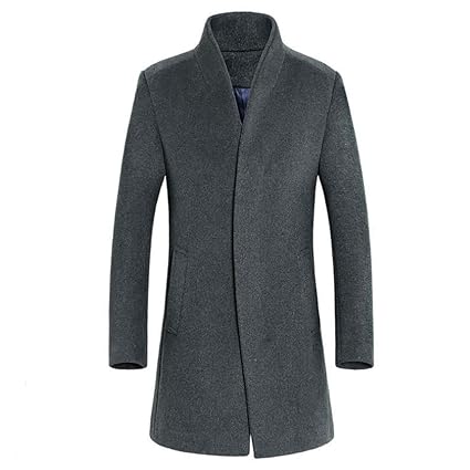 Herren Winterjacke Slim fit Jacke Business Männer Winter Lang Wollmantel Trenchcoat Business Parka Windbreaker Freizeit Überz