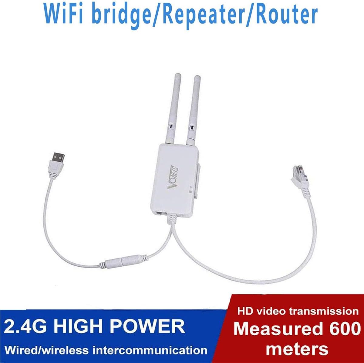 Lychee VAP11S Mini High Power Industrial WiFi Bridge, 2.4G 300Mbps WiFi