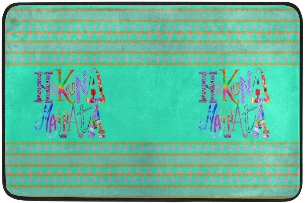 KENTONG Hill Hakuna Matata Doormat Indoor/Outdoor Washable Garden Office Door Mat,Kitchen Dining Living Hallway Bathroom Pet Entry Rugs with Non Slip Backing 23.6"x 15.7"/40 x 60cm