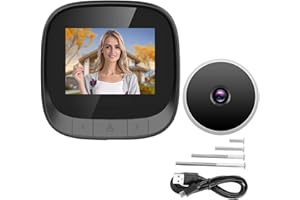 AKOZON Digital Door Viewer, 2.4in Smart Visual Video Peephole WLAN Electronic jeatone peephole viewer Security Eye Monitoring Camera with Infrared & HD LCD Screen 90° Wide Angle Support Recording/Snapshot