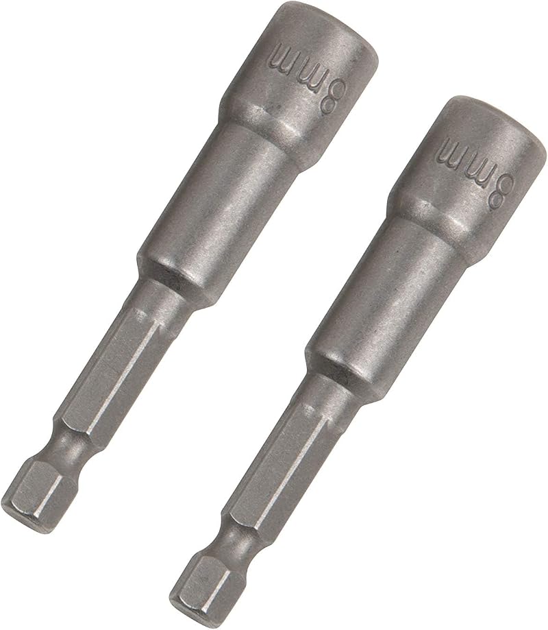 Blue Spot Tools 14110 2pc 8mm Magnetic Nut Driver 1/4 Inch Hex Power Drill Bit