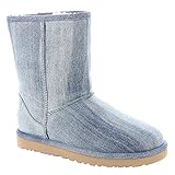 UGG Womens Classic Short Washed Denim Boot