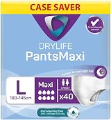 Drylife Pants Maxi Disposable Pull-Up Unisex Incontinence Large 4x10