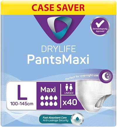 Drylife Pants Maxi Disposable Pull-Up Unisex Incontinence Large 4x10