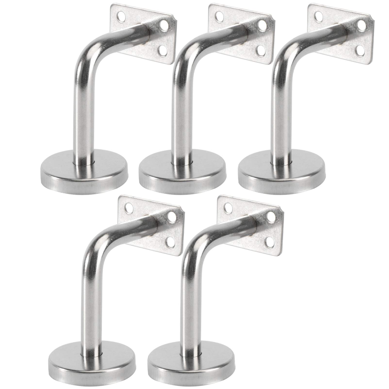 DOITOOL 5 Pcs Stainless Steel Handrail Brackets, Wall Mount, for Stairs, Hallway Handrail, 6 x 8 x 5 cm