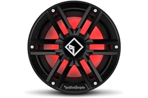 Rockford Fosgate M2D2-10SB Color Optix 10" DVC 2-Ohm Multicolor LED Lighted Marine Subwoofer for Sealed Enclosure - Black/Stainless