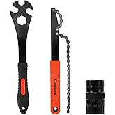 Oumers Bike Cassette Removal Tool, Bicycle Chain Whip＋Pedal Wrench＋2 in1 Freewheel Removal Tool, Bicycle Pedal Removal Spanne