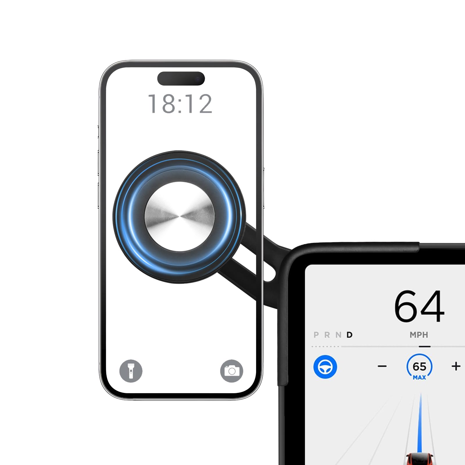 BASENOR Phone Mount for 2025 2026 Tesla Model Y Juniper Tesla Model 3 Highland [Strongest Magnet Power] Magnetic Holder 360° Adjustable Stand Accessories (Standard/Premium/Performance)