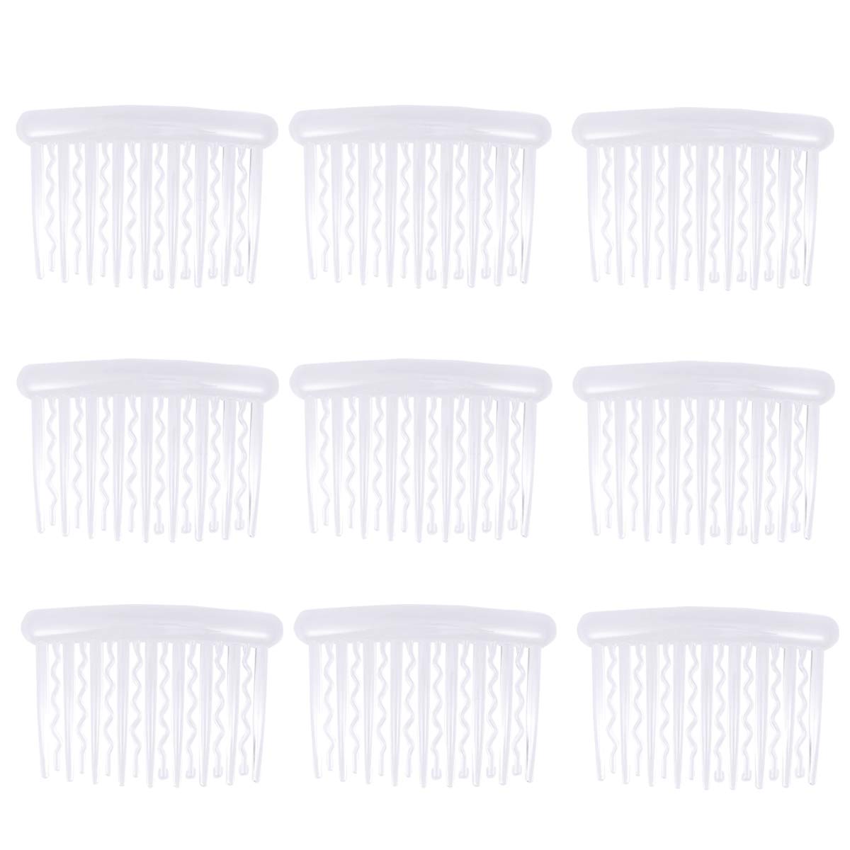 Lurrose 12PCS 8x5cm Plastic Wave Teeth Hair Combs Tortoise Side Comb Hair Accessories for Fine Hair (Transparent) : Beauty