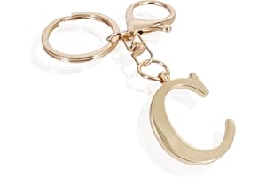 LAXPICOL Gold Letter A-Z Keychain for Women Bag Charms Purse Charms For Handbags Metal Alphabet Initial Letter Keychain
