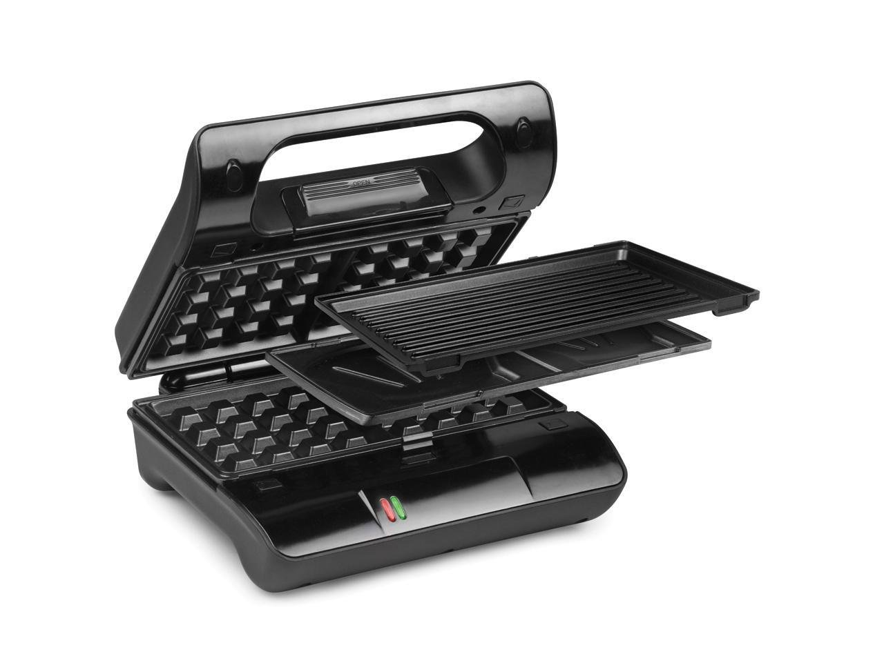 Nova 117002 - Grill y Sandwichera Compacta, Almacenamiento de Cable, Placas Desmontables para Sandwichera, Parrilla de Mesa, Gofrera, 700 W