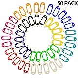 Key ID Tags 50 Pack Luggage Labels Key Fob Split Ring Keyring Keychain Multifunction