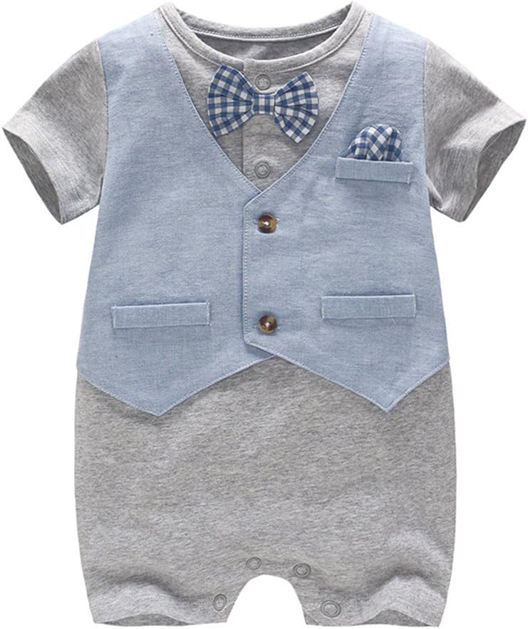 3 6 Mois Bebe Garcons Costume Gentleman Romper Manches Courtes Combinaison Avec Nœud Papillon Mariage De Bapteme Festif Body Formel Tenues Bebe Vetements Eng Bouldermicrofinance Org
