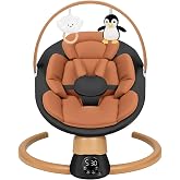 Baby Swings for Infants, Electric Portable Baby Swing (Black) | with Bluetooth, 5 Swing Speed, 3 Timer Settings, 10 Melodies, 5-Point Harness &amp; Remote Control, Newborn Swing