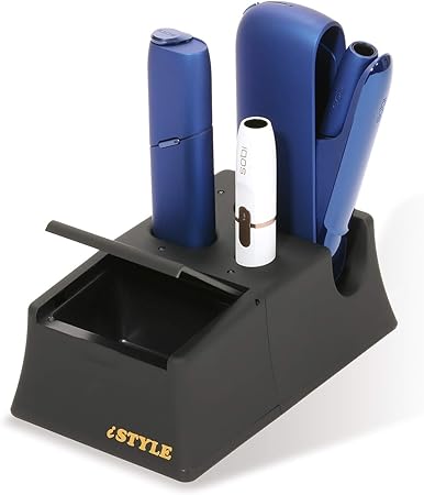 Amazon Co Jp Istyle 改 良 版 新型 アイコス３duo アイコス３ Multi 2 4 ホルダー 卓上 充電器 蓋付 卓上 ２０本以上 大容量 灰皿 Usbコード Type C スモークブラック ドラッグストア