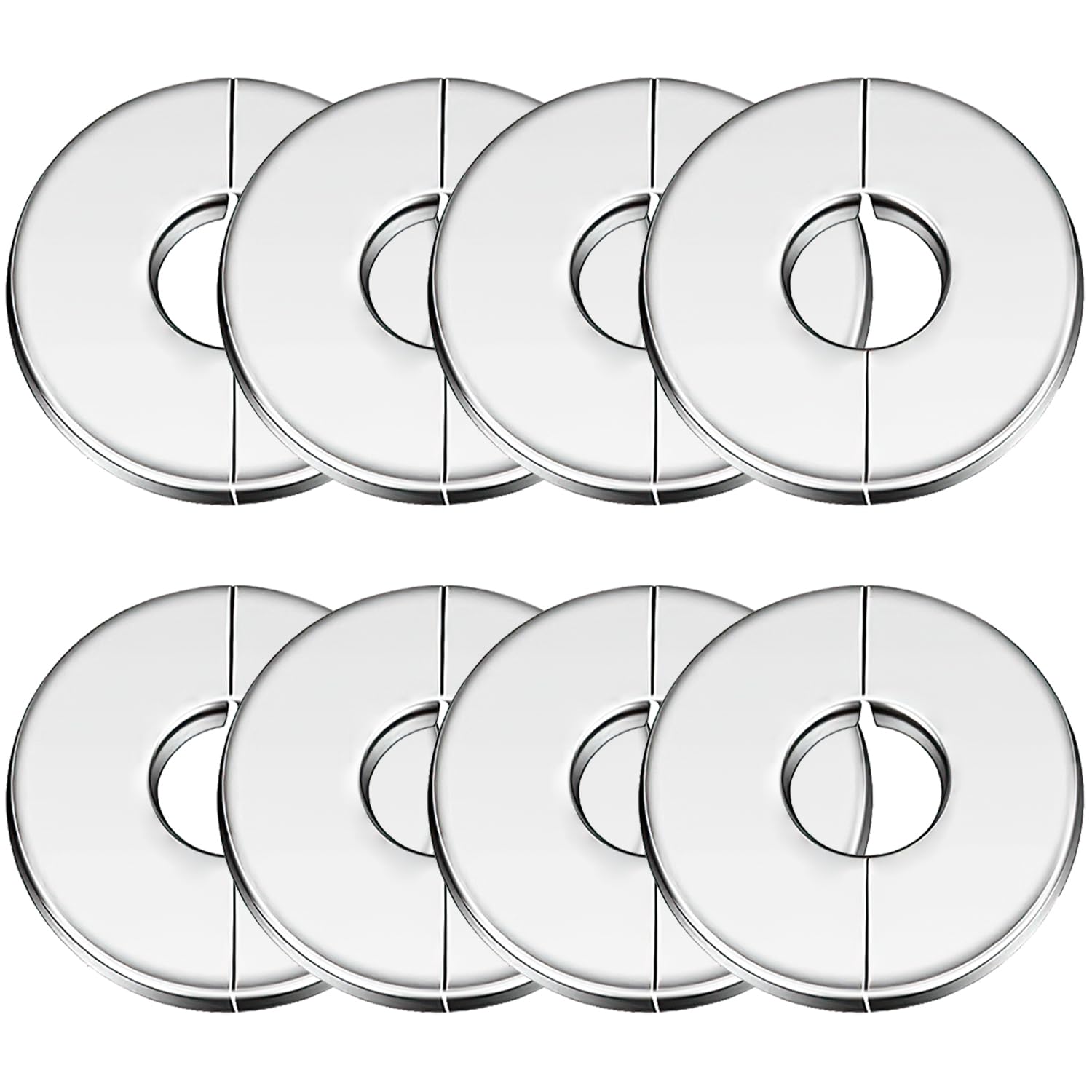 8 Pieces Stainless Steel Pipe Covers Wall Split Flanges Pipe Collars Split Rosette Pipe Collar Shower Pipe Cover Collar Stove Pipe Rosette Cover for 1.1in Diameter Pipe