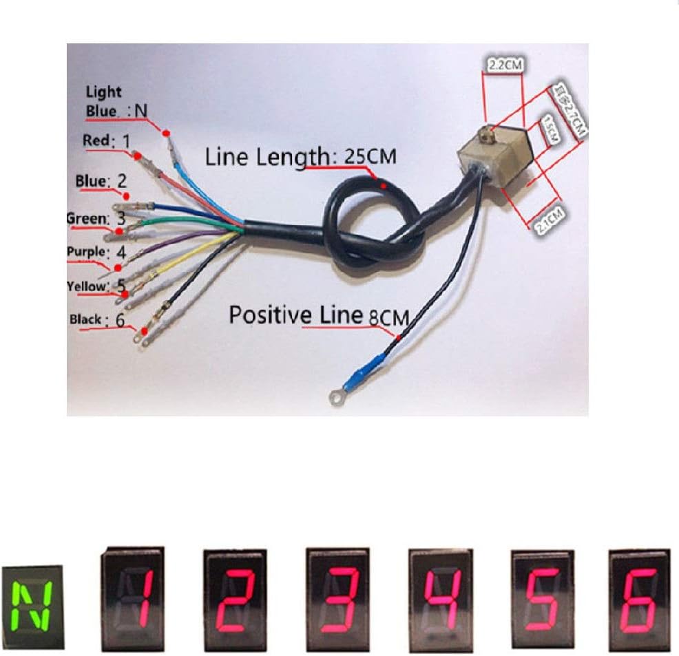 LED Motorcycle Gear Indicator Light N-6 Speed Shift Clutch Lever Gauge Universal