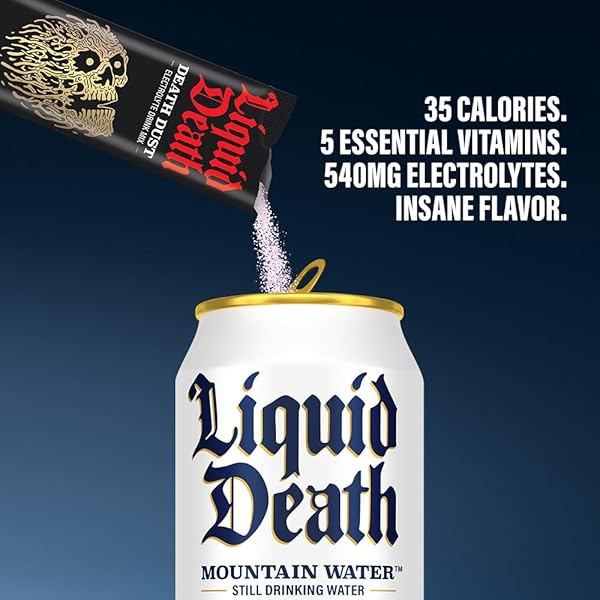 LIQUID DEATH ELECTROLYTE DEATH DUST, SEVERED LIME, MANGO CHAINSAW & CONVICTED MELON (12-PACK)