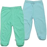 Babysoy Organic Infant Baby Footed Pants with Feet Unisex Pack of 2