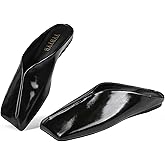 YYBYYB Women's Mules Flats Closed Square Toe Slip On Backless Fashion Casual Dress Shoes