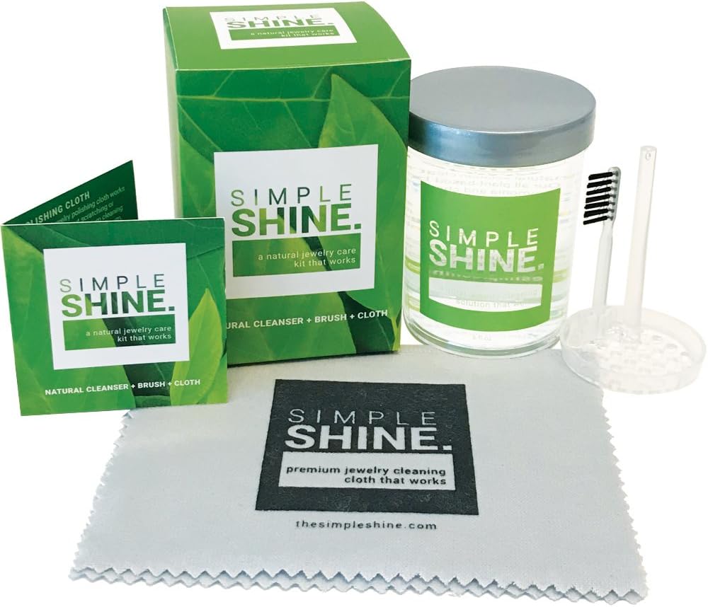 New Complete 100% All Natural Jewelry Cleaning Kit Polishing Cloth, Brush and Cleaner Gold, Silver & Platinum Clean Fine & Fashion