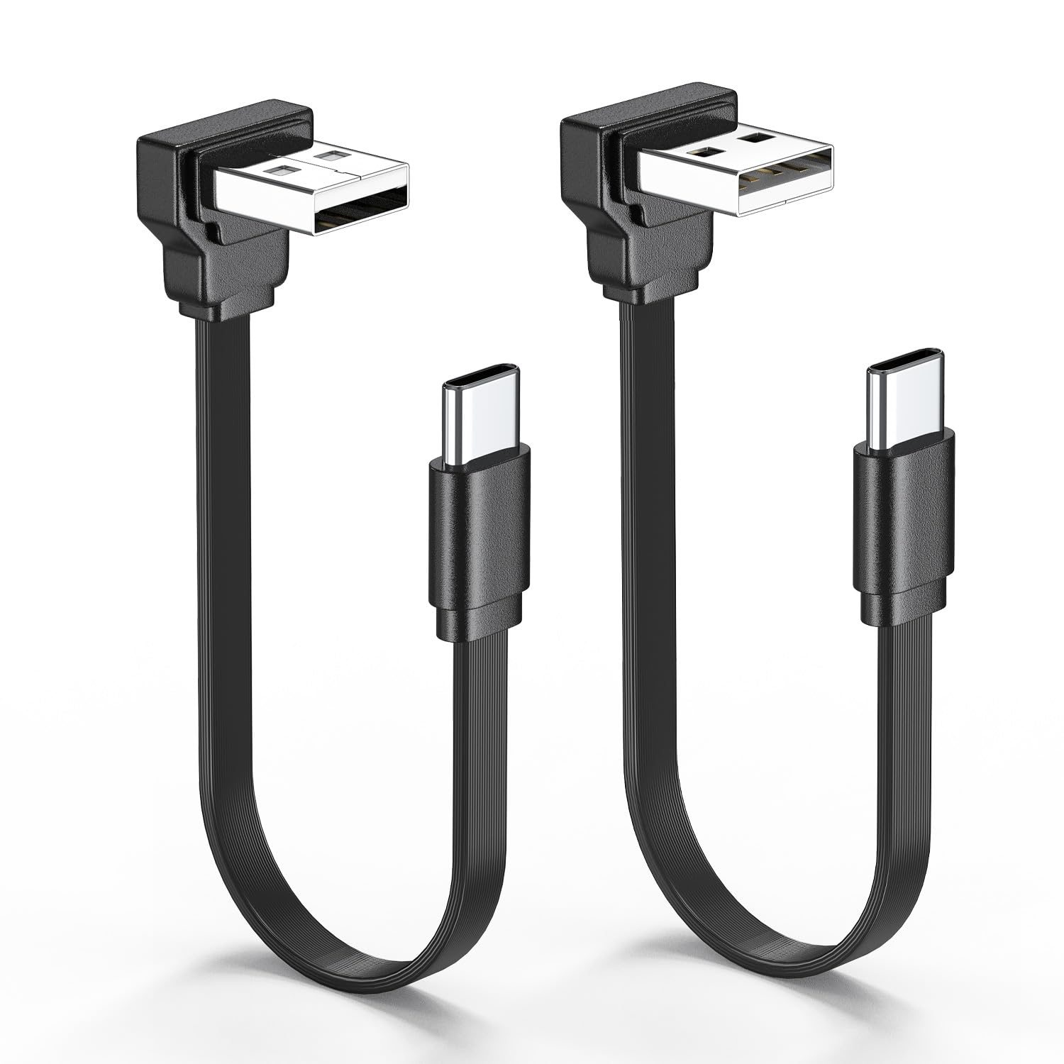 Photo 1 of JUXINICE 2PCS 90 Degree USB A to USB C Cable,Right Angle Type-c Fast Charging Cord 66W 3.3FT,Competible for Vehicles, Desktop PCs, Smartphones,and More(UP Angle+Down Angle)
