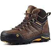 SUREWAY Men's 6" Soft/Steel Toe Heavy Duty Waterproof Work Boot,Roofing,Hunting,Leather,Lace Up,EH Construction Industrial Ankle Safety Men Work Boots,Slip Resistant Comfortable Outsole
