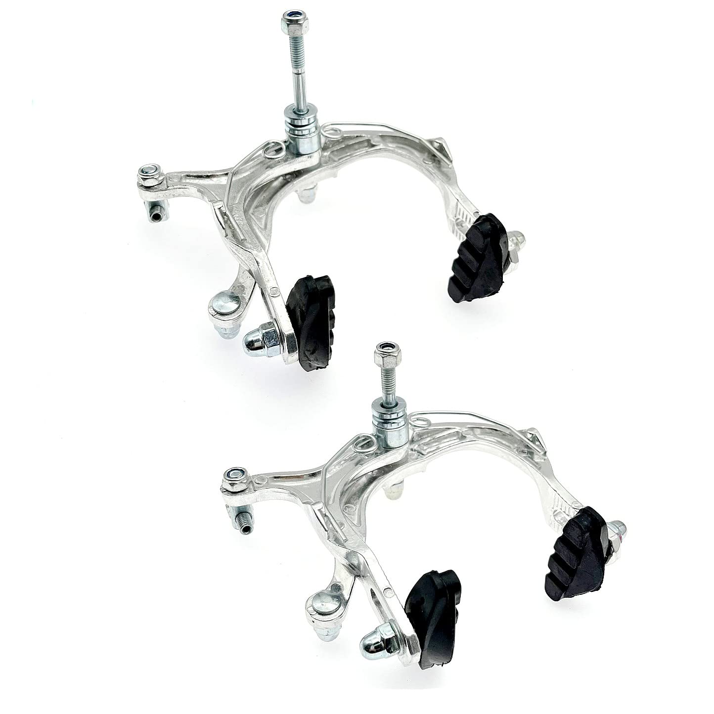 JZK 1 Pair U Shape Bike Brake For Mountain Bike And MTB, BMX Brake Clamps, Road Bike Brakes, Bicycle Front And Rear Caliper Brake Set, Long Arm Brakes with pads For Bicycle