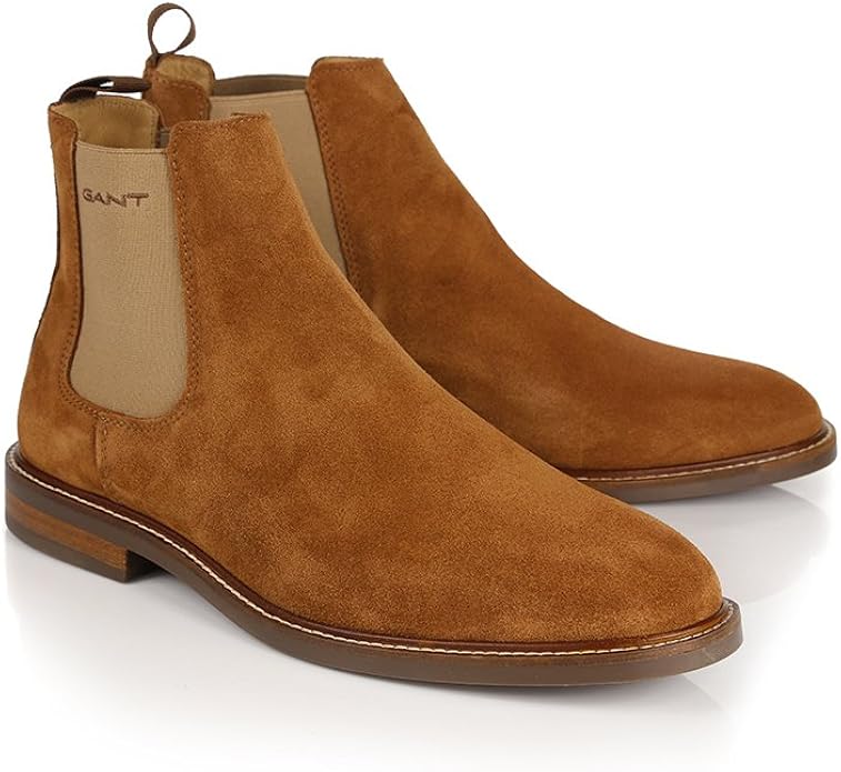 Gant Men's Ricardo Suede Chelsea Boots Cognac 45/10.5 Amazon.co.uk Shoes & Bags