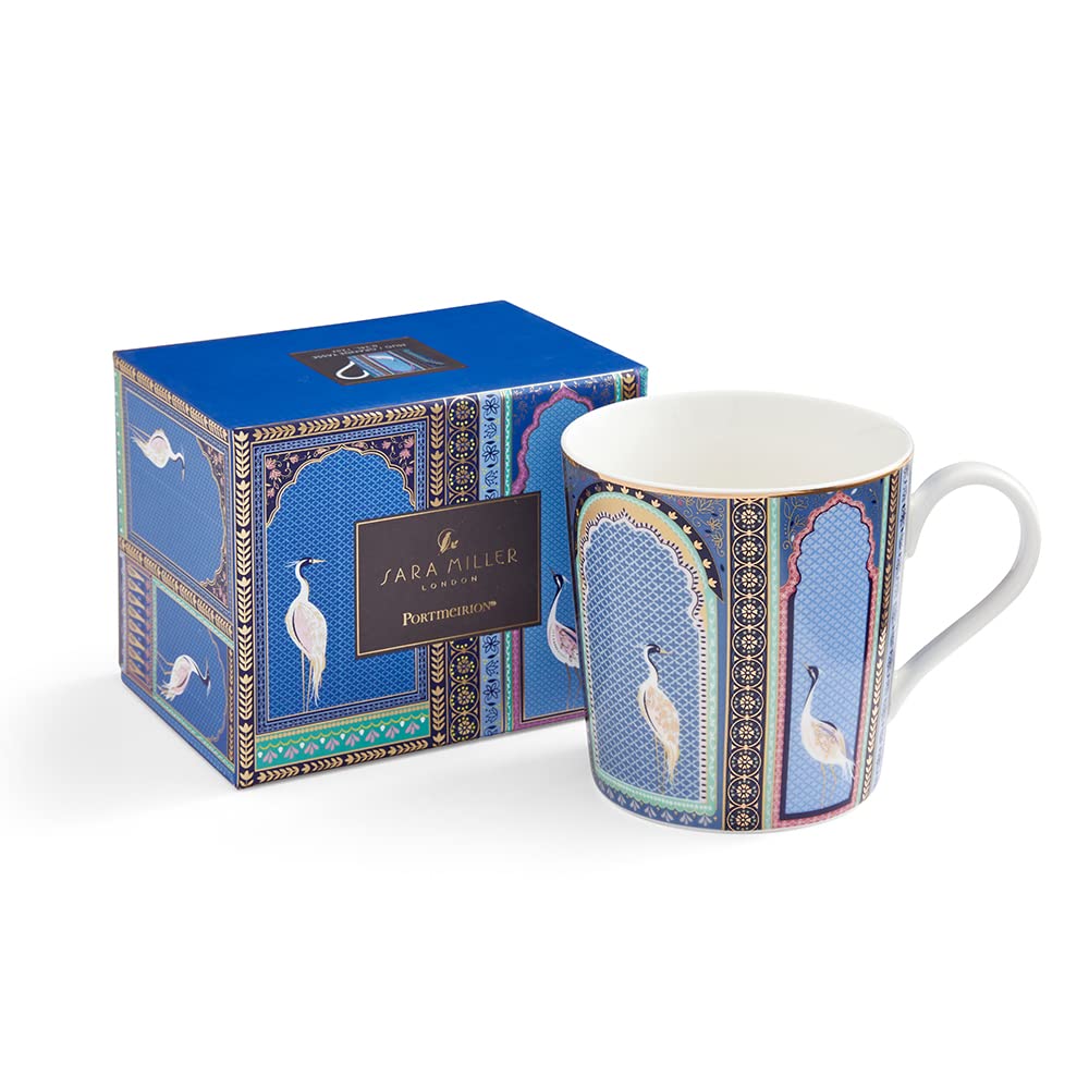 Portmeirion Home & Gifts Sara Miller London - Mug - Lattice Windows, Indigo (SMII78914-XG)