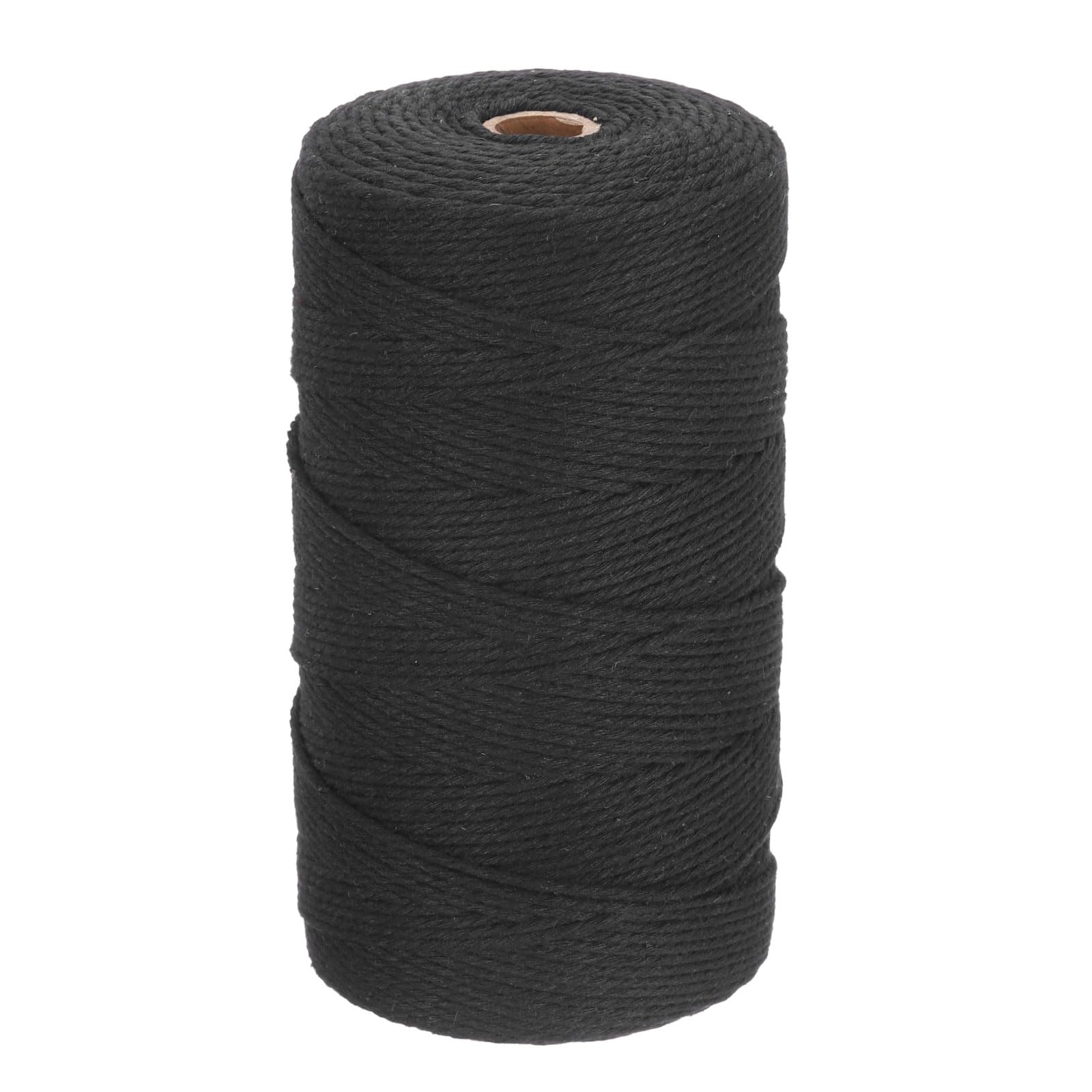 DMiotech 2mm x 350M (383 Yard) Black Natural Cotton Macrame Rope, Wall Hanging Handmade 2 Strands Twisted Macrame Cotton Cord for Plant Hangers, Gift Wrapping Wedding