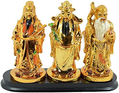 ZIGLY 3 Wise Men and Chinese Gods of Health Wealth and Happiness Symbol of Vastu Fuk LUK Sau,