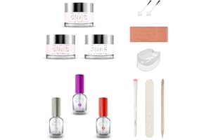 SNS HEALTHY NATURAL NAILS SNS Nail Dip Powder & Dip Essentials Nail Color Kit, DIY Starter Bundle (Pink & White) - Foundation Powder, Dip Activator & Top Coat, Brushes, Cuticle Pusher, Nail File, Buffer, & French Dip Mold