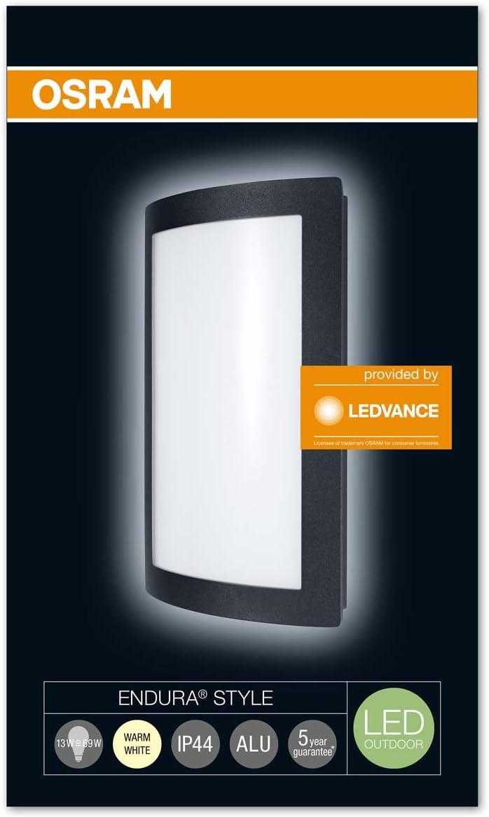 Osram Endura Style Surface LED Wall and Ceiling Light for Outdoor Use Warm White, Darkgray, Large - Image 4