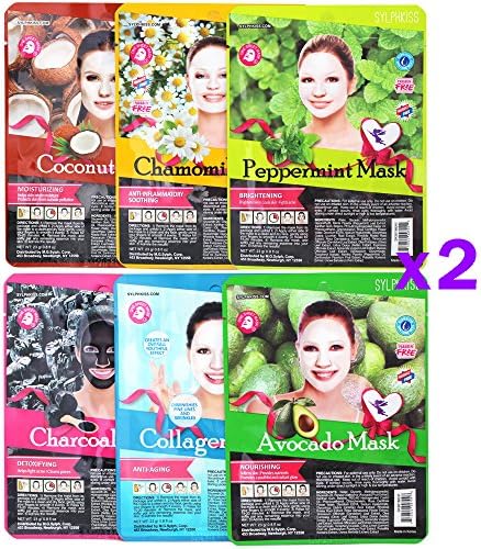 Sylphkiss Full Face Facial Mask Sheet Combo (Set of 12)