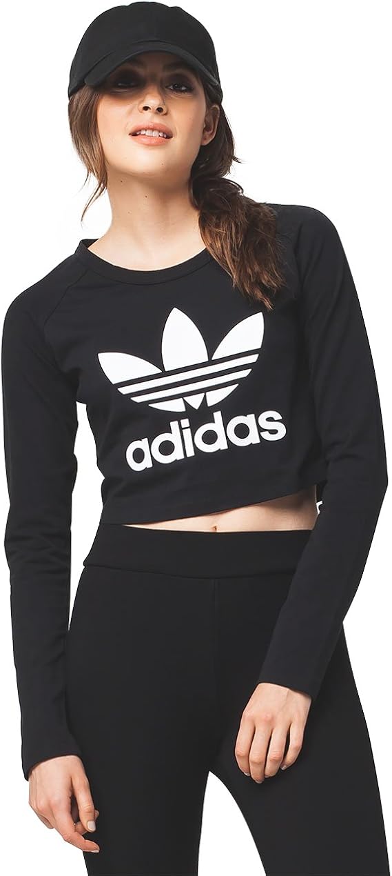 Buy Adidas ORIGINALS Women's Top's Crop Longsleeve, Black Medium at