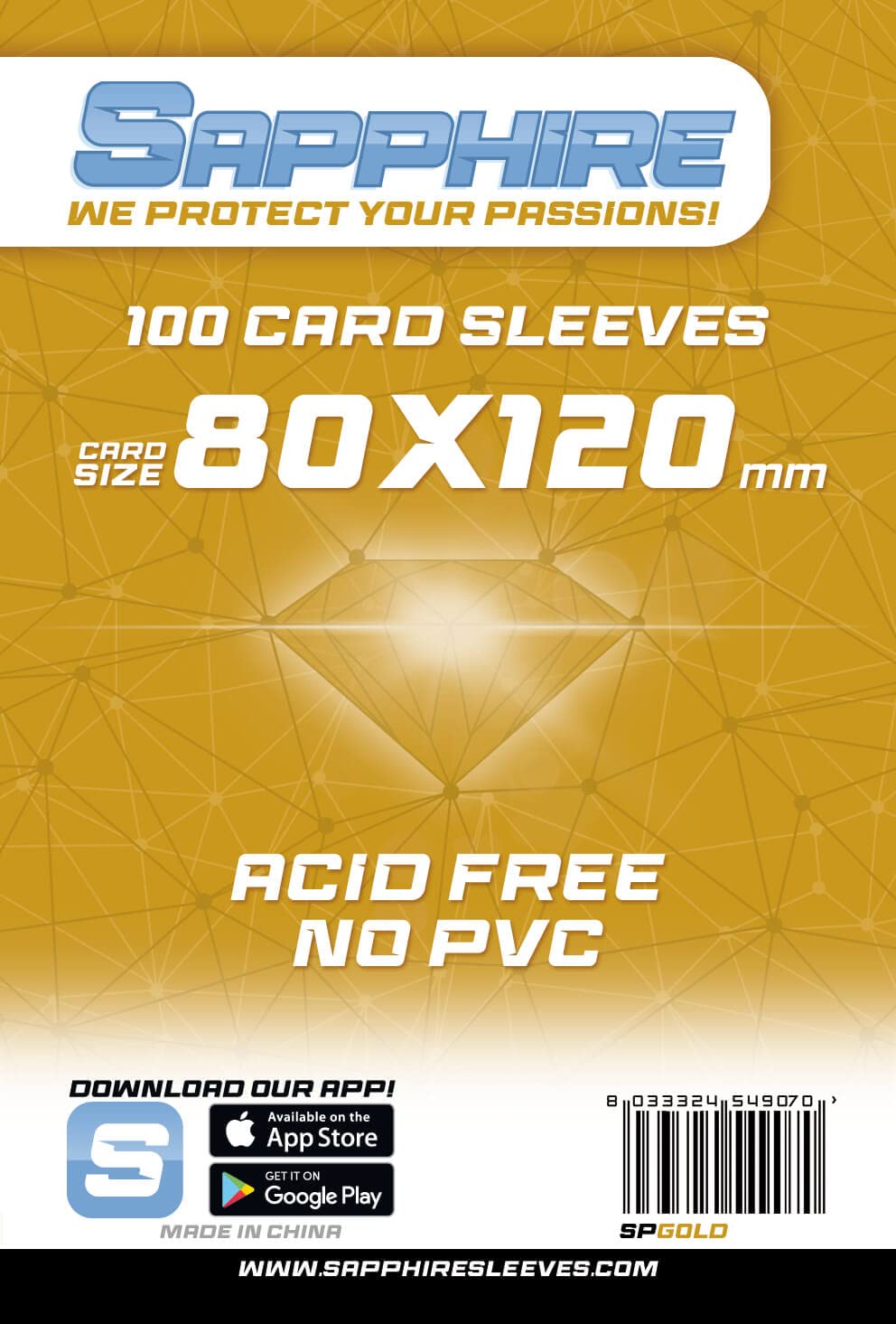 Red Glove - 100 Sapphire Cases Gold 80 x 120 mm SPGOLD