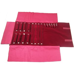 1pc Jewelry Organizer Roll Elastic Band Storage Dustproof Tarnish-Resistant Vintage Theme