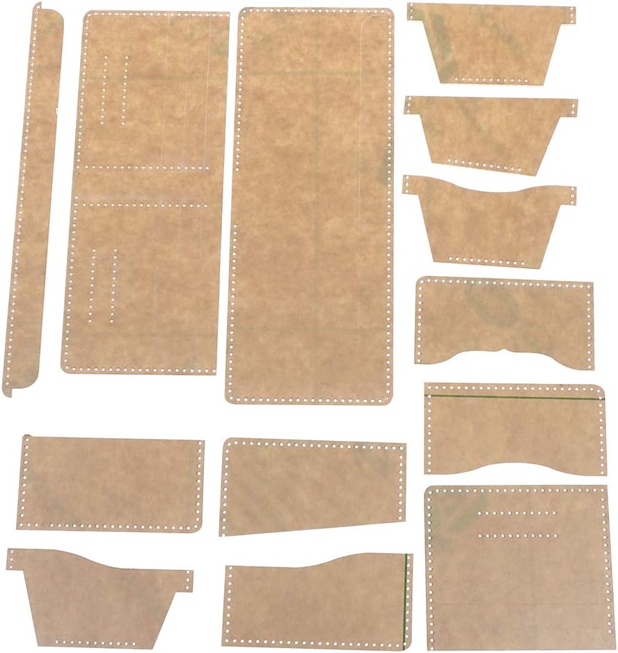 Osun 13Pcs Clear Acrylic Wallet Pattern Stencil Template Sets Leather Craft DIY Tool