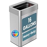 iTouchless 16 Gallon Open Top Trash Can/Recycle Bin w/Dual Odor Filters | 60 Liter Commercial Stainless Steel | Color-Coded Removable Inner Buckets | Home Office Business Store Restroom Retail Shop