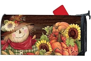 Studio M Autumn Scarecrow Decorative MailWrap, The Original Magnetic Mailbox Cover, Made in USA, Superior Weather Durability, Standard Size fits 6.5W x 19L Inch Mailbox