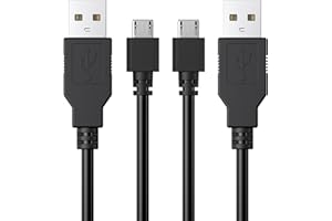 Lot de 2 câbles de charge pour manette PS4 de 1,5 m compatibles avec manette Xbox One, accessoires de jeu, cordon de charge d