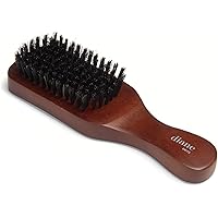 Diane Medium Firmness Reinforced Boar Bristle, Short Handle Style Wave Mens Hair Brush, Brown