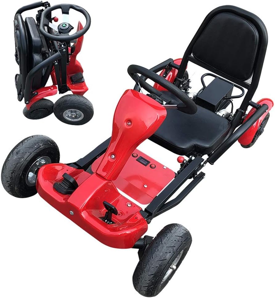 Folding Electric Go Kart,Outdoor Children Racer Pedal Car with Clutch，Shock Absorption, Removable Lithium-Ion Battery Ebike